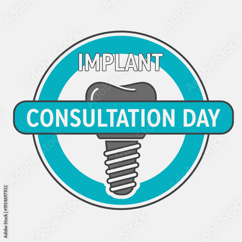 Dental Implant Consultation Day Logo Illustration Representing Oral Health Solutions