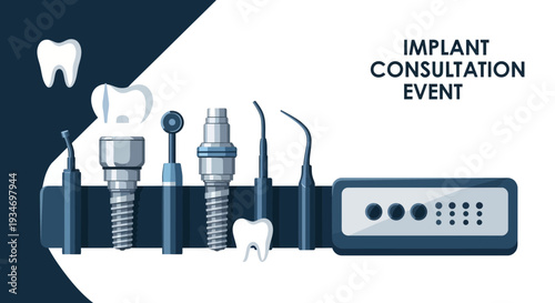 Dental Implant Consultation Event Displaying Tools and Procedures for Optimal Oral Health