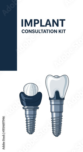 Dental Implant Consultation Kit: Detailed Illustration of Tooth Replacement and Surgical Guidance