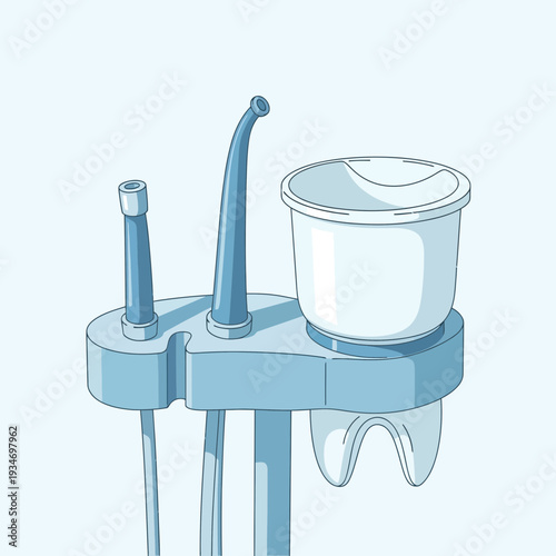 Dental Instrument Cart Featuring Tools For Oral Health Examination and Treatment Procedures