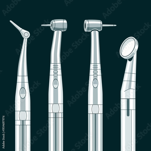 Dental Instrument Cluster Depicting Diverse Tools for Precise Oral Healthcare Procedures