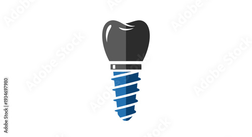 Dental Implant Illustration: A Modern and Minimalist Design for Dentistry Clinics
