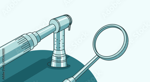 Dental Instrument Illustration: Modern Dentist's Tools Prepared For Oral Healthcare Procedure