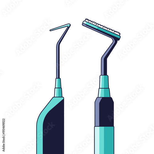 Dental Instrument Illustration: Modern Tools Depicting Oral Hygiene And Professional Care