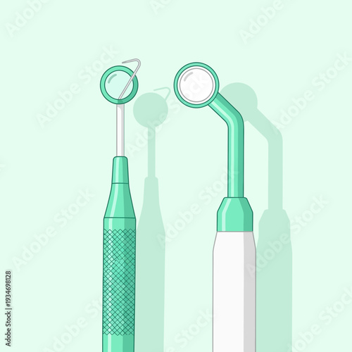 Dental Instrument Illustration: Modern Tools Depicting Professional Oral Healthcare and Dentistry
