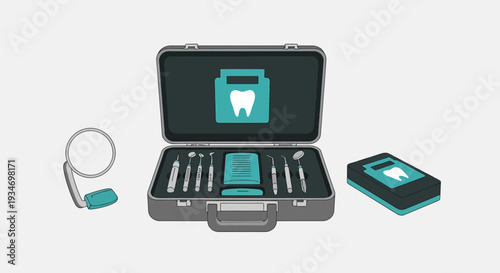 Dental Instrument Kit: A Vector Illustration of Modern Dentist Tools and Equipment
