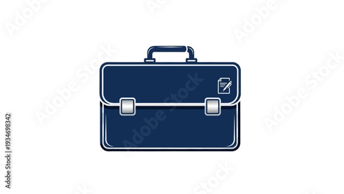 Blue briefcase with document icon