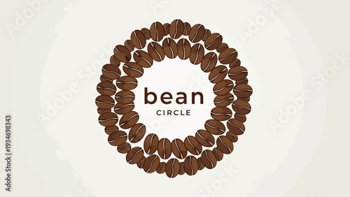 Circular arrangement of coffee beans with text "bean CIRCLE" in the center.