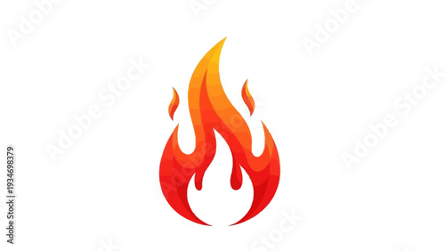 Stylized flame icon with vibrant orange and red colors.