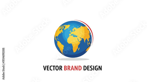 Global Brand Design with Earth Globe Icon