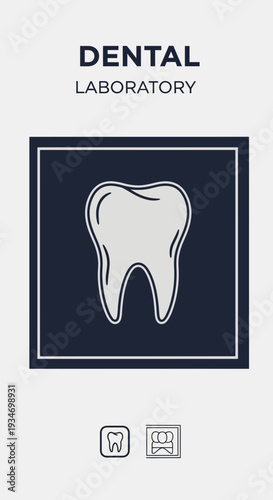 Dental Laboratory Icon Illustrating Oral Hygiene and Tooth Health in Modern Design Style
