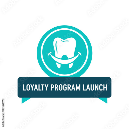 Dental Loyalty Program Launch: Promoting Oral Health and Patient Rewards with a Smiling Tooth Icon