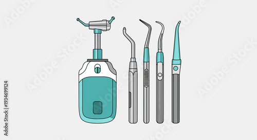 Dental Instruments Illustration for Medical Practices and Healthcare Professionals