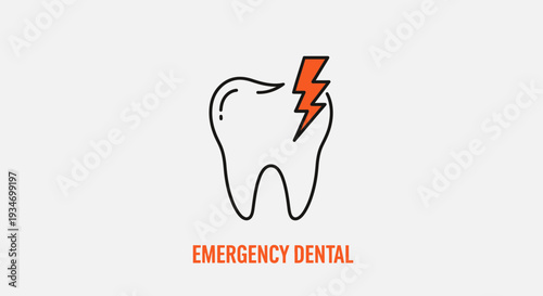 Dental Pain Icon Depicting Emergency Service for Toothaches and Urgent Oral Care