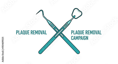 Dental Plaque Removal Campaign and Tools Illustration for Oral Hygiene and Healthcare