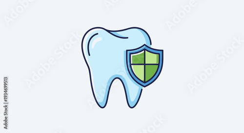 Dental Protection Depicted With Tooth And Shield, Illustrating Oral Health Care and Wellbeing