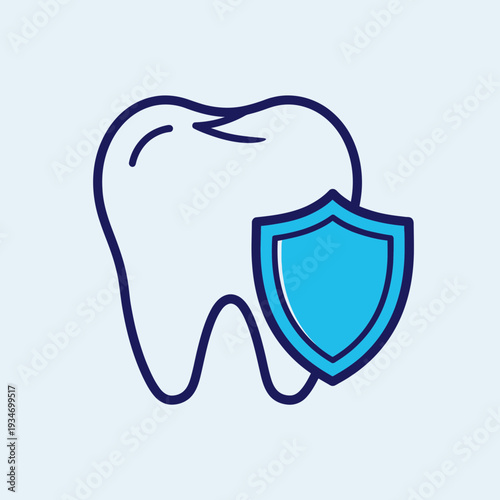 Dental Protection Depicted: A Graphic Representation of Tooth Health and Defense with Shield