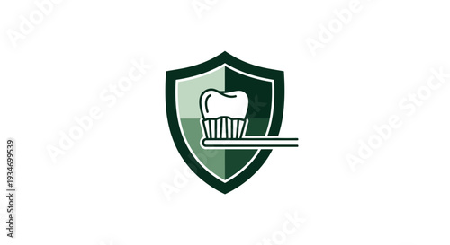 Dental Protection Logo Showcasing Toothbrush and Shield Design for Oral Hygiene Brand