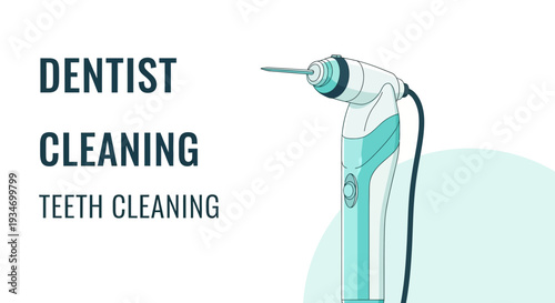 Dental Tool Illustration Illustrating The Teeth Cleaning Procedure for Patients Oral Hygiene