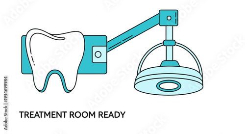 Dental Treatment Illustration Showcasing Modern Equipment Ready For Oral Healthcare Procedures