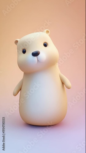 Cute cartoon bear character with a sleepy expression on its face.