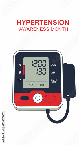 Depiction Of A Blood Pressure Monitor Illustrating Hypertension Awareness During Designated Month