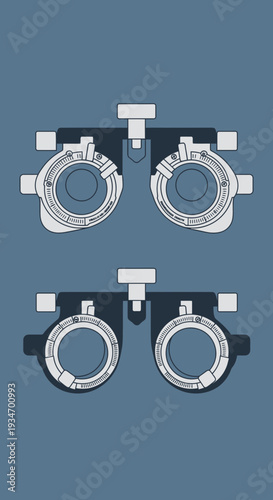 Depiction Of A Precision Ophthalmic Device In A Clinical Setting Against A Subtle Blue Background