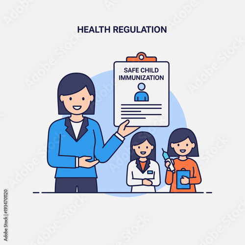 Depicting Medical Professionals Promoting Safe Child Immunization Programs for Public Health