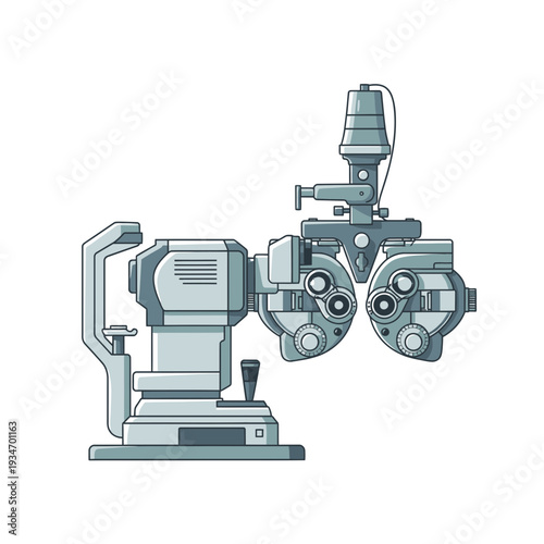 Depicting Optometric Equipment Used For Vision Assessment In A Modern Healthcare Environment