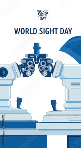 Depicting Optometric Examination Apparatus Celebrating World Sight Day Health Awareness