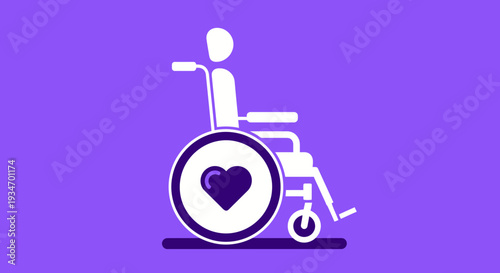 Depiction Of A Wheelchair With A Heart Symbolizing Disability And Compassion