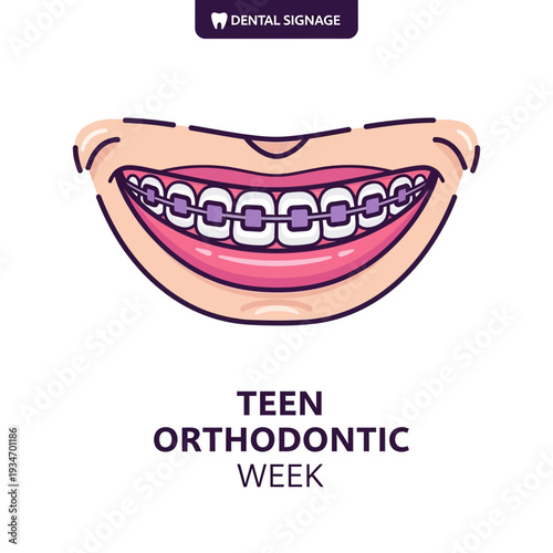 Depicting Orthodontic Care And Teen Dental Health: A Vector Illustration For Clinics