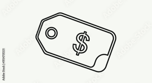 Price tag with dollar sign symbol.
