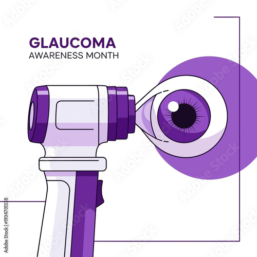 Depiction Of Glaucoma Awareness Month Featuring Eye Examination With Ophthalmological Instrument