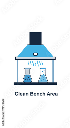 Depiction of Laboratory Equipment and Clean Bench Area Illustrating Scientific Study, Research