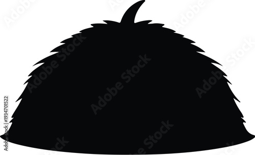 silhouette rustic farm hay bale stack harvest agriculture nature vector design