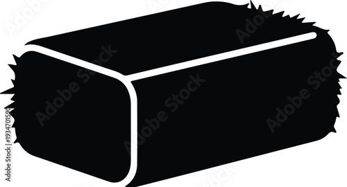 silhouette simple hay bale farm animal feed rural storage element vector design