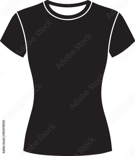 Fitted Womens T Shirt with Tapered Short Sleeves and Clean Contours Silhouettes