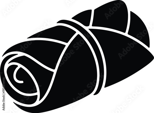 silhouette wrapped blanket roll sleeping bag simple travel camping equipment vector design