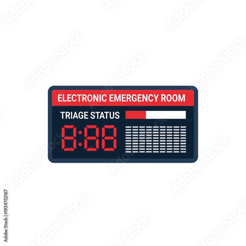 Digital Display Icon Depicting Emergency Room Information and Triage Status Details