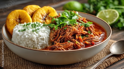 Cuban Ropa Vieja with Rice and Plantains