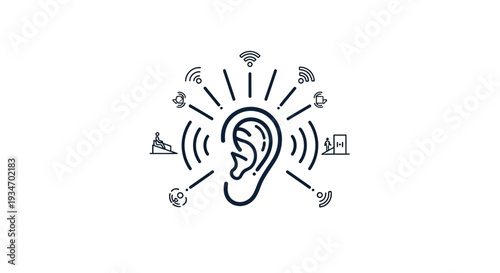 Digital Ear: Abstract Visuals Representing Sound Transmission and Information Reception