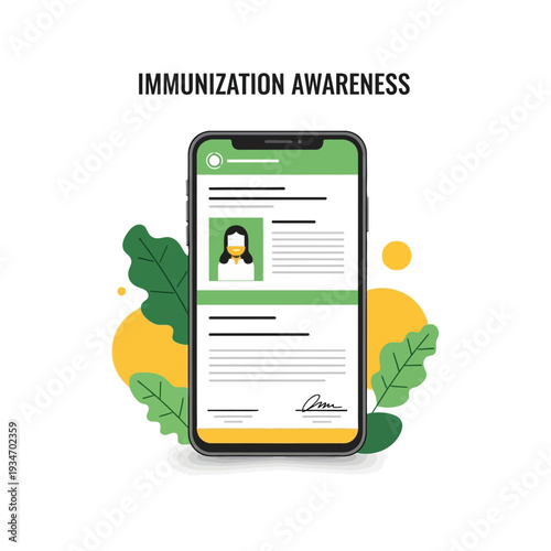 Digital Immunization Record Displayed On Smartphone Highlighting Health Information