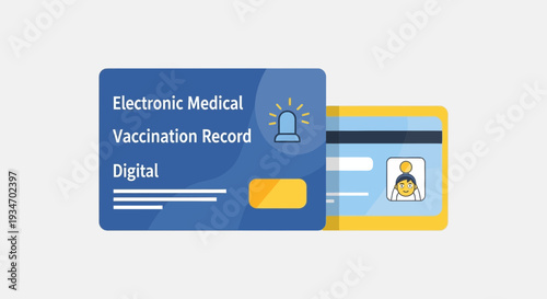 Digital Medical Record and Identification Card Depicting Vaccine Status with a Graphic Design