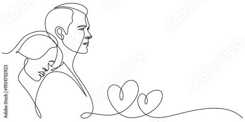 Romantic couple of lovers line art vector illustration