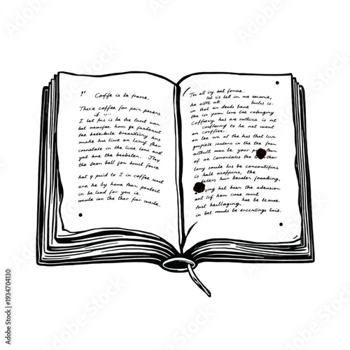 A dog-eared, heavily annotated book with coffee stains, the evidence of a true reader, authentic lifestyle