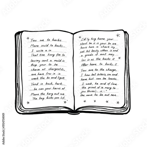 A teenager's handwritten journal with crossed-out words and doodles in the margins, authentic private life