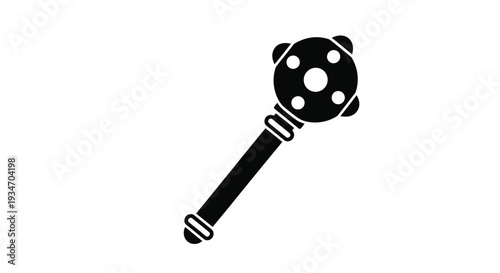A black silhouette of a medieval mace weapon with a spiked head