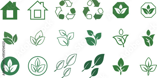 Collection of eco-friendly icons