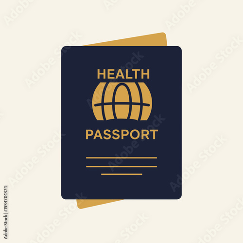 Digitally Crafted Illustration of a Health Passport Design for International Travel and Safety